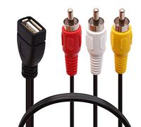 Tomost Cable USB a 3 RCA USB 2.0 hembra a 3RCA macho Video AV Videocámara Cable adaptador para TV PC DVD (1,5 metros)