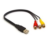Tomost Cable USB a RCA USB 2.0 macho a 3 RCA hembra Jack Splitter Audio Video AV Compuesto Cable Adaptador para TV PC HDD DVR (30cm)