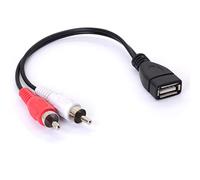 Tomost - Cable USB a RCA, USB A 2.0 hembra a 2 RCA macho, cable adaptador compuesto para Jack Y Splitter, audio y vídeo (20 cm)