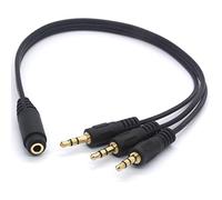 Tomost - Divisor de 3 vías para auriculares de 3,5 mm TRS hembra a 3 x 3,5 mm TRS macho cable de audio para MP3 coche