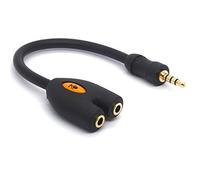 Tomost Divisor de micrófono de auriculares de 3,5 mm, adaptador de cable de audio TRRS para reproductores de MP3, ordenador portátil, smartphone, auriculares para juegos
