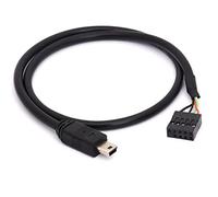 Tomost DuPont - Cable de 9 pines a mini USB, conector USB de 5 pines macho a 9 pines hembra de 0.12 pulgadas con cabezal USB adaptador de PCB Dupont extendido(50cm)