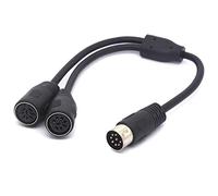 Tomost MIDI Splitter 8 pines DIN Y Cable adaptador 1 macho a 2 hembra DIN enchufe grande tamaño