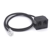 Tomost RJ9 - Divisor de auriculares 4P4C macho a 2 RJ9 hembra para teléfonos Plantronics, Jabra, oficina de escritorio caliente