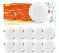Tomosu 10x Downlight LED Techo Empotrable Regulable, 5W IP44 450LM 4000K Luz Natural Focos LED Interior Techo Empotrado 98mm, Ultradelgado 24mm, φ75-85mm, Ojos de Buey para Techo Baño Salón