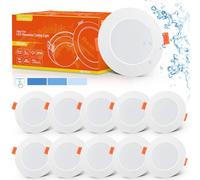Tomosu 10x Downlight LED Techo Empotrable Regulable, 5W IP44 450LM 6000K Luz Fria Focos LED Interior Techo Empotrado 98mm, Ultradelgado 24mm, φ75-85mm, Ojos de Buey para Techo Baño Salón