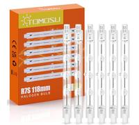 Tomosu 6 Piezas Bombilla Halógena R7s 118mm Reguable halógeno R7s 230V 230W 4560LM Blanco Cálido 2800K