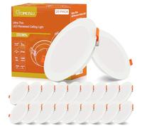 Tomosu Pack 20 Downlight LED Techo Empotrable Extraplano Redondo, 10W 1000LM, Blanco Natural(4000K), IP44 Corte 115-125mm, AC 220-240V, Foco Empotrable LED Techo Ojo de Buey