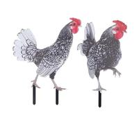 Tomotato 2 Piezas de decoración para Corral de gallinas, estacas de gallinas de jardín Coloridas y llamativas, Arte Decorativo Realista de acrílico para Patio Exterior con Taco para