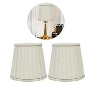 Tomotato 2 Piezas Pantallas de Lámpara Pequeñas, Pantalla de Tela Plisada de Estilo Europeo Beige para Velas de Tornillo E14 Lámpara de Pared con Luz de Piso, 4,5 x 6,0 x 5,5 Pulgadas