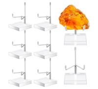 Tomotato 8 Piezas Soportes de Acrílico para Caballete, Caballete de Soporte de Exhibición de Brazo de Metal Ajustable para Cristal, Roca Geoda, Ágata, Coral, Pequeños Coleccionables, 6 x 6 x 10,8cm