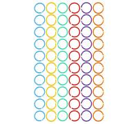 Tomotato Anillas de Carpeta de Plástico PP, 60 Piezas 1.4 Pulgadas de Diámetro Interior, 6 Colores, para Organizar Documentos, Tarjetas de Negocio, Notas, Oficina, Hogar, Clase