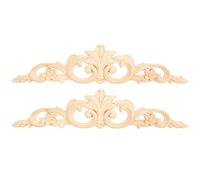 Tomotato Apliques de Madera de 2 Piezas, Apliques de Madera de Estilo Europeo en Línea sin Recipiente, Aplicador de Marco de Flores Decorativo para Muebles, Armario de Puertas de Gabinete