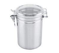 Tomotato Bote de Café de Acero Inoxidable, Recipiente Hermético para Conservar Alimentos con Tapa Transparente Sellado al Vacío para Café en Grano, Café Molido, Té, Azúcar (Xl-1800ml)