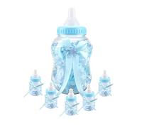 Tomotato Botella de Caramelo, Adorable Botella de bebé con Lazo Decorativo, Mini Botellas rellenables de plástico Transparente, Pack de 30 Unidades, Ideal para Baby Showers y Fiestas de cumpleaños