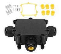 Tomotato Caja de Unión Impermeable 3 Vías Exterior, IP68 Caja de Conexión Eléctrica con Anillo de Silicona PC para Instalaciones Exteriores