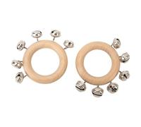 Tomotato, Campanas de Mano, 2 Piezas, Diámetro 8 cm, Instrumento Musical de Agitación, Campana de Madera de Haya con Metal, para Fiestas, Baile, Conciertos, Bandas, Clases de Músic