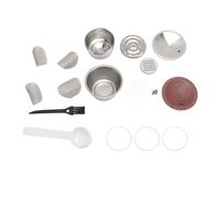 Tomotato Cápsula de Café Reutilizable de Acero Inoxidable, Tapa de Silicona Hermética con Diseño de Filtro y Cepillo Limpiador, Portátil para Hogar Oficina Viajes