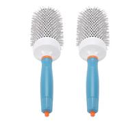 Tomotato Cepillo de pelo redondo profesional con rodillo cerámico y tubo de aluminio, cepillo para alisar y dar volumen con dientes de nylon, 2 unidades, para salón y uso doméstico (53#)