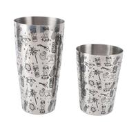 Tomotato Cocktail Shaker Set, Mezclador de Cócteles Acero Inoxidable 304 Capacidad Grande con Diseño Tallado, para Hogar y Bar