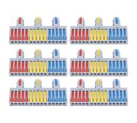 Tomotato Conector de Cable con Palanca, 6 Piezas Carcasa PA66 Compacto Terminal Plug In 3 Entradas 15 Salidas 250V 600V 32A, para Instalaciones Eléctricas Conexiones de Cable Flexi