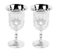 Tomotato Copas de Cóctel Vintage Metálicas Decorativas, 2 Piezas Pequeñas en Relieve para Vino, Diseño Elegante y Duradero, Vasos para Bebidas en Hogar, Bar, Fiesta, Restaurante