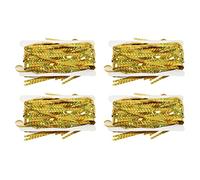 Tomotato Cortina de Fondo de Lentejuelas, 4 Piezas 1x2m Lámina Metálica Holográfica Decorativa Reutilizable para Fiestas, Bodas, Fotografía (Gold)