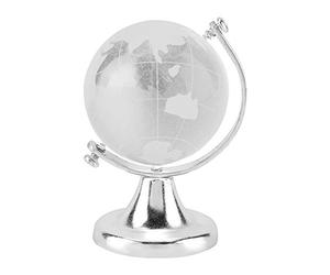 Tomotato Cristal Globe Decoración, Globo de Escritorio de Cristal K9 con Mapa Mundial, Esfera Redonda 6.5cm Soporte Metal, Regalos Educativo Geográfico para Escuela, Hogar, Oficina