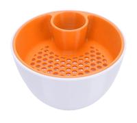 Tomotato, Cuenco de Pistachos de Doble Cámara con Contenedor de Cáscaras Impreso en 3D, Organizador de Aperitivos 2 en 1, Tazón para Servir Frutos Secos con Compartimento Integrado (Blanco Naranja)