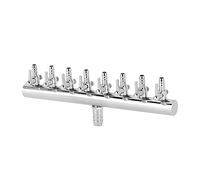 Tomotato Divisor de bomba de aire de acuario de 8 vías, válvula de control de flujo ajustable de acero inoxidable, conector distribuidor de manguera de oxígeno para pecera (divisor de 8 cabezas)
