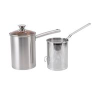Tomotato Freidora Pequeña con Tapa y Cesta Filtro Aceite, Acero Inoxidable 304 Olla Fritura Portátil para Cocina Hogar