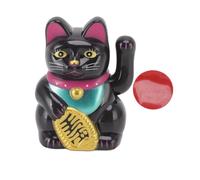 Tomotato Gato de la suerte alimentado por energía solar, estatua de gato de la fortuna que agita automáticamente con panel solar, Beckoning Maneki Neko para escritorio de oficina en casa, negocios