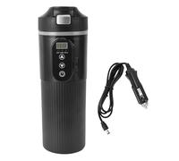 Tomotato Hervidor de Agua Eléctrico para Coche, Pantalla LED Temperatura 25-100°C 500ml, Acero Inoxidable 304, Taza Térmica para Café Leche, con Apagado Automático