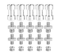 Tomotato Kit de Adaptador de Tornillo de cámara de 20 Piezas de 1/4 a 3/8 Pulgadas, convertidores de Montaje de Rosca de Metal para trípode monopié Soporte de luz Equipo de fotografía