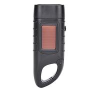 Tomotato Linterna de Manivela, Linterna de Manivela Solar de Plástico ABS, Linterna Led de Emergencia, Linterna para Escalada al Aire Libre, Camping(Negro)