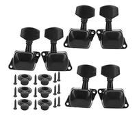 Tomotato Llaves de Afinación para Guitarra, Mecanismo de Precisión con 3 Cabezales Laterales, Estructura Metálica Duradera para Guitarras Eléctricas Semi Cerradas (Black)