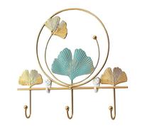 Tomotato Mariposas gancho de pared decoración decorativa de decoración de la pared perchas de mariposas azules dorados ganchos para el baño llaves de cocina mejora para el hogar (Ginkgo biloba)