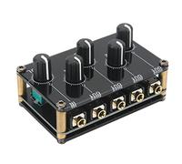 Tomotato, Mezclador de Audio Estéreo Mini 4 Canales, Mezclador de Línea Sensible para Señal de Audio, Carcasa de Acrílico y Metal, para Reproductor de Casetes, Equipo DJ