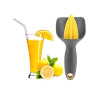 Tomotato Mini Exprimidor Manual Exprimidor de Cítricos Exprimidor Ergonómico Exprimidor Pequeño Adecuado para Exprimir Limones Limones y Cítricos Pequeños Naranjas Pequeñas(Gris Negro)