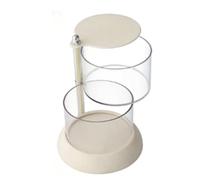Tomotato Organizador de Esponjas de Maquillaje Giratorio, Caja de Almacenamiento Redonda de 2 Niveles PET Transparente para Polvos, Discos de Algodón y Aplicadores de Base