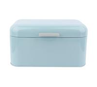 Tomotato Panera Metálica con Tapa, Caja de Metal para Guardar Pan, Contenedores de Almacenamiento de Pan de Gran Capacidad para Bollos Galletas Pasteles, 30,5x18x16cm (Azul)