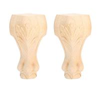 Tomotato Patas de Mueble Talladas en Madera 2 Unidades, Soporte Reemplazo para Mesa Centro Sofá Armario Estabilidad Ajuste Altura Decoración Hogar