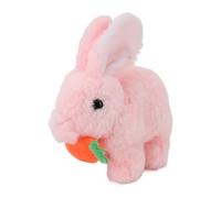 Tomotato Peluche de Conejo Realista Interactivo con Sonido, Movimiento Electrónico Saltarín Orejas Móviles Juguete de Peluche Suave 16x17x10cm para Niños (Rosa)