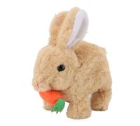 Tomotato Peluche de Conejo Realista Interactivo con Sonido, Movimiento Electrónico Saltarín Orejas Móviles Juguete de Peluche Suave 16x17x10cm para Niños (Amarillo)
