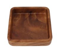 Tomotato Plato de fruta de nogal, bandeja de madera para servir, elegante plato de madera para servir, textura suave, elegante bandeja para servir de madera para postre, merienda, fruta (Cuadrado)