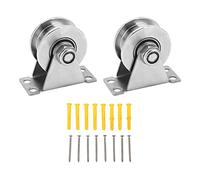 Tomotato Polea de Rueda de Acero Inoxidable, Bloque de Polea Simple con Rodamiento para 100KG, para Cuerda Plana de 3-12mm, para Secado de Ropa, Manejo de Materiales y Mas