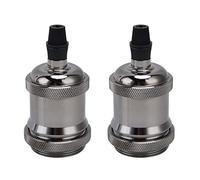 Tomotato Portalámparas Vintage de Aluminio para Bombillas E26/E27, 2 Piezas Diseño Retro para Decoración de Hogar Bares Hoteles Cocinas (negro perla)