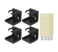 Tomotato Portavasos Plegable Ajustable, Diseño Retráctil Rango 60-100mm ABS, para Puerta Coche Silla Barco Cocina Silla de Ruedas Carro Mesa (Negro)