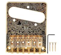 Tomotato Puente Guitarra Eléctrica 6 Sillines Vintage, Placa Latón 52.5mm Paso Cuerdas para Squier Estilos Similares Guitarra Eléctrica TL (Clima)