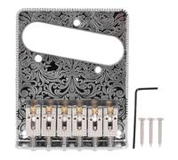 Tomotato Puente Guitarra Eléctrica 6 Sillines Vintage, Placa Latón 52.5mm Paso Cuerdas para Squier Estilos Similares Guitarra Eléctrica TL (Pago)